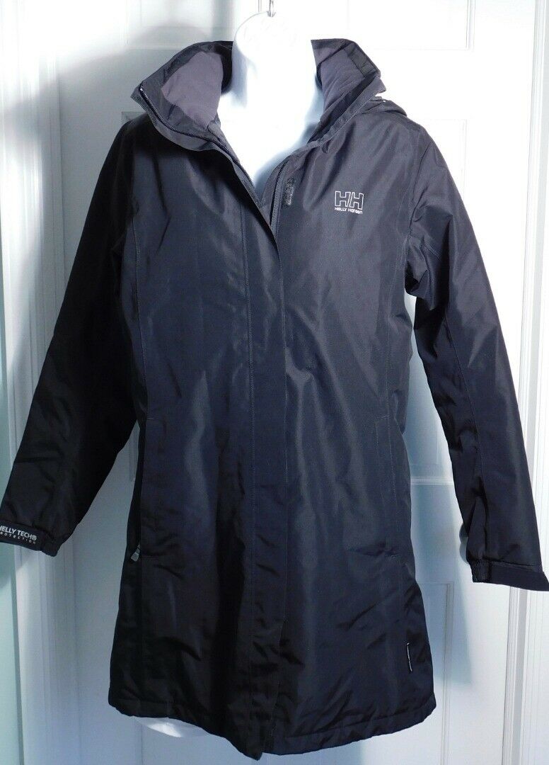 HELLY HANSEN Women's Black Full Zip Windbreaker Soft Shell Hooded Jacket Sz M - Image 3