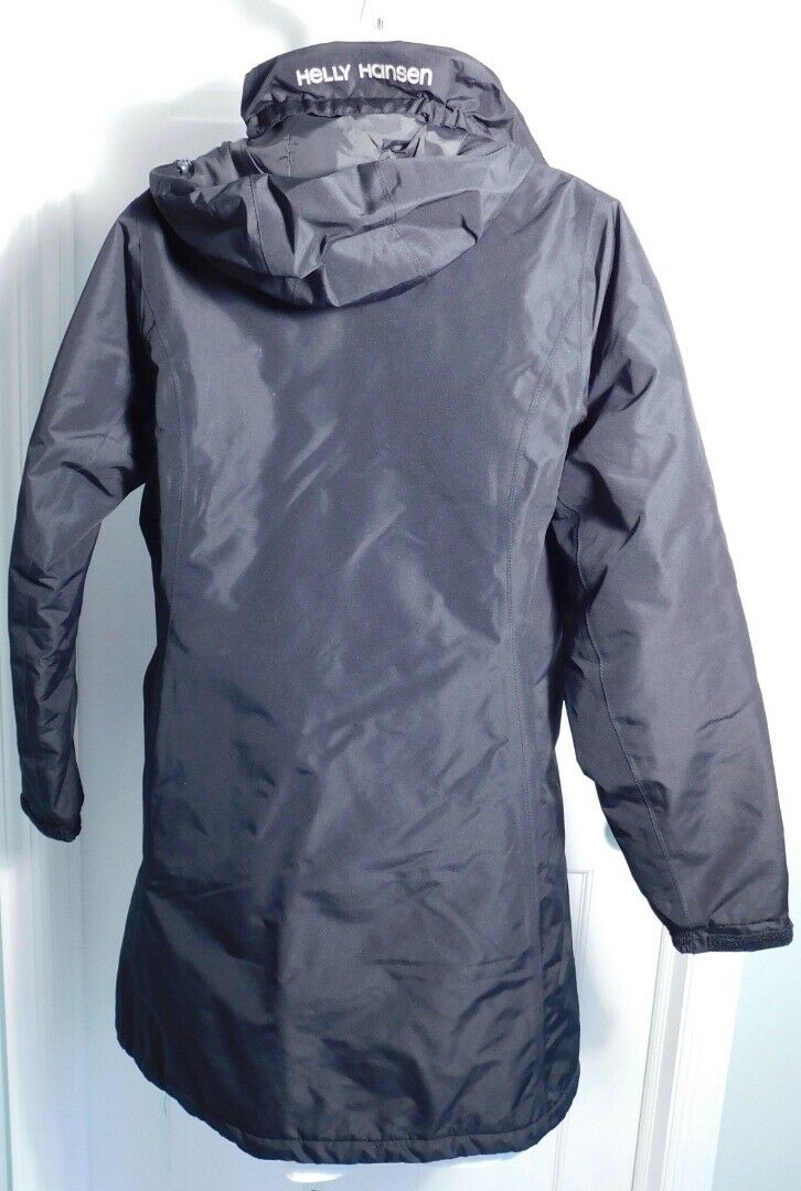 HELLY HANSEN Women's Black Full Zip Windbreaker Soft Shell Hooded Jacket Sz M - Image 7