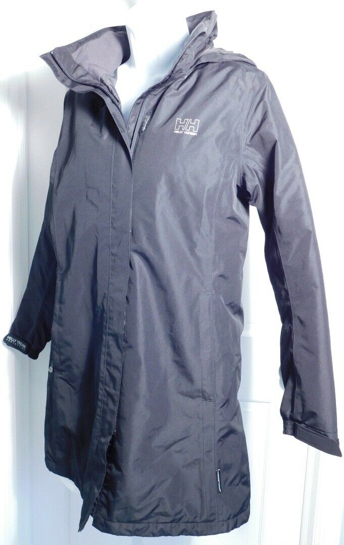 HELLY HANSEN Women's Black Full Zip Windbreaker Soft Shell Hooded Jacket Sz M