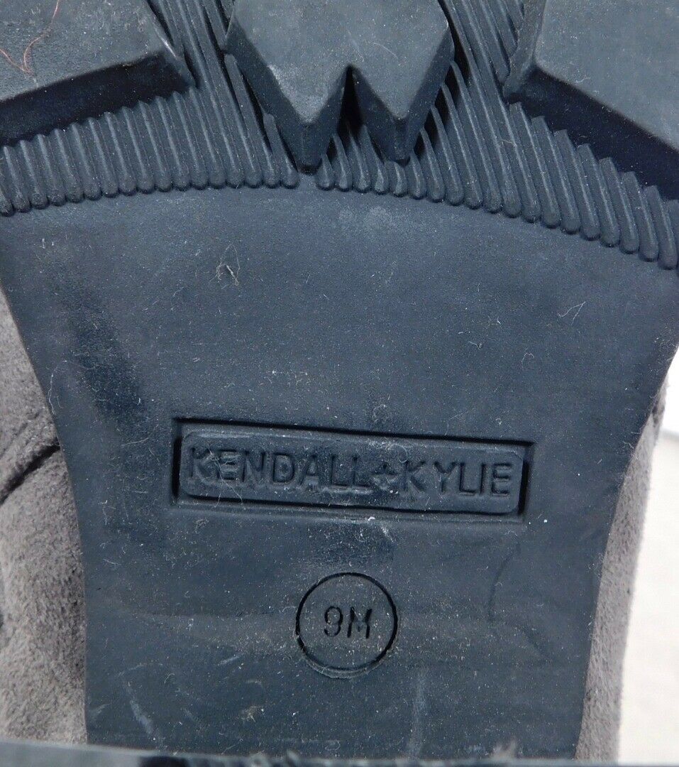 KENDALL + KYLIE Women's Gray Suede Over The Knee Lug Sole Round Toe Boot Sz 9 - Image 10