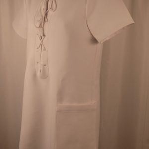 KENDALL + KYLIE Women's White Scoop Neck Short Sleeve Shift Dress Sz S