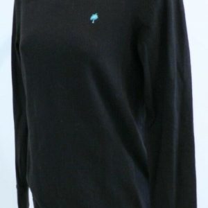 LILLY PULITZER Women's Black Crewneck Long Sleeve Thin Knit Cotton Sweater Sz M