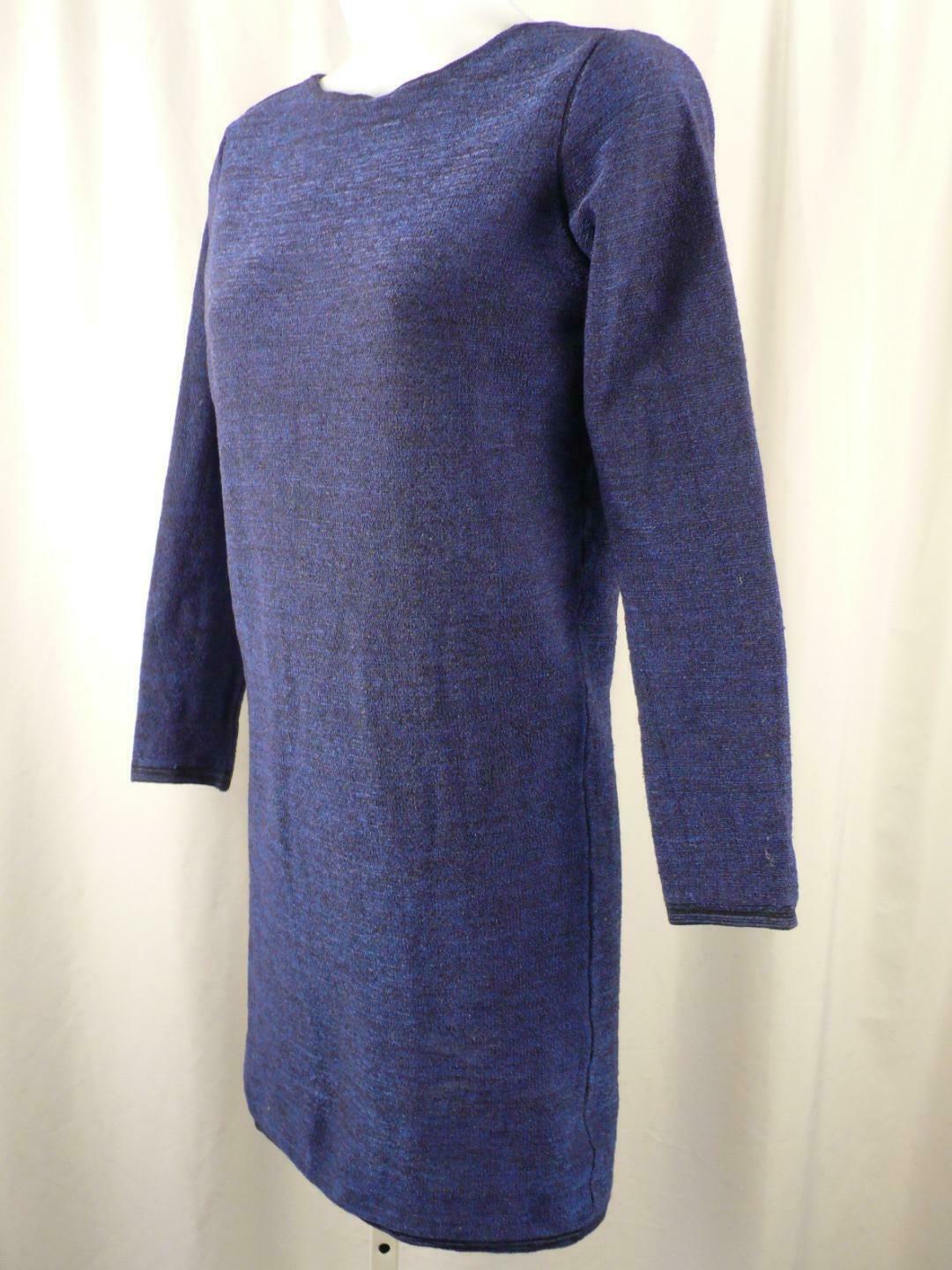 MAJE Women's Royal Blue Scoop Back Knit Long Sleeve Dress Sz 3