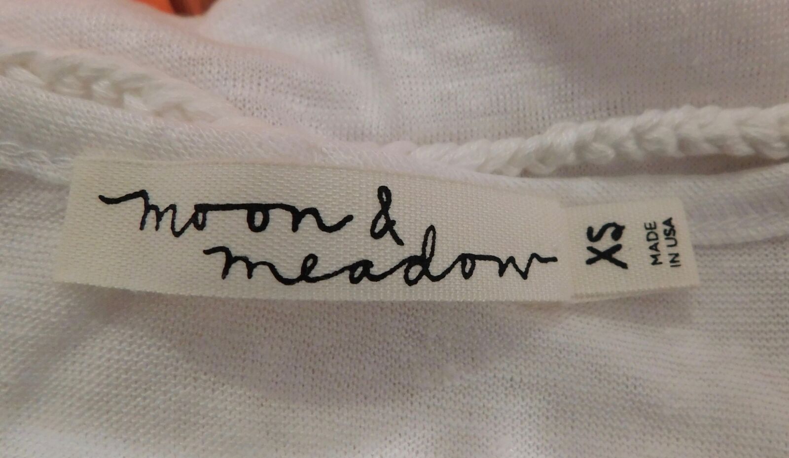MOON & MEADOW Women's White Linen Cold Shoulder 3/4 Sleeve Tunic Blouse Sz XS - Image 7