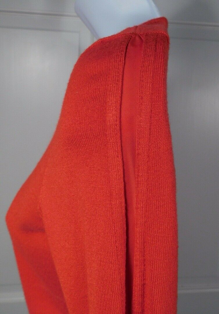PER SE Women's Red Flat Knit Contrasting Panels Long Sleeve Sweater Sz XS - Image 4