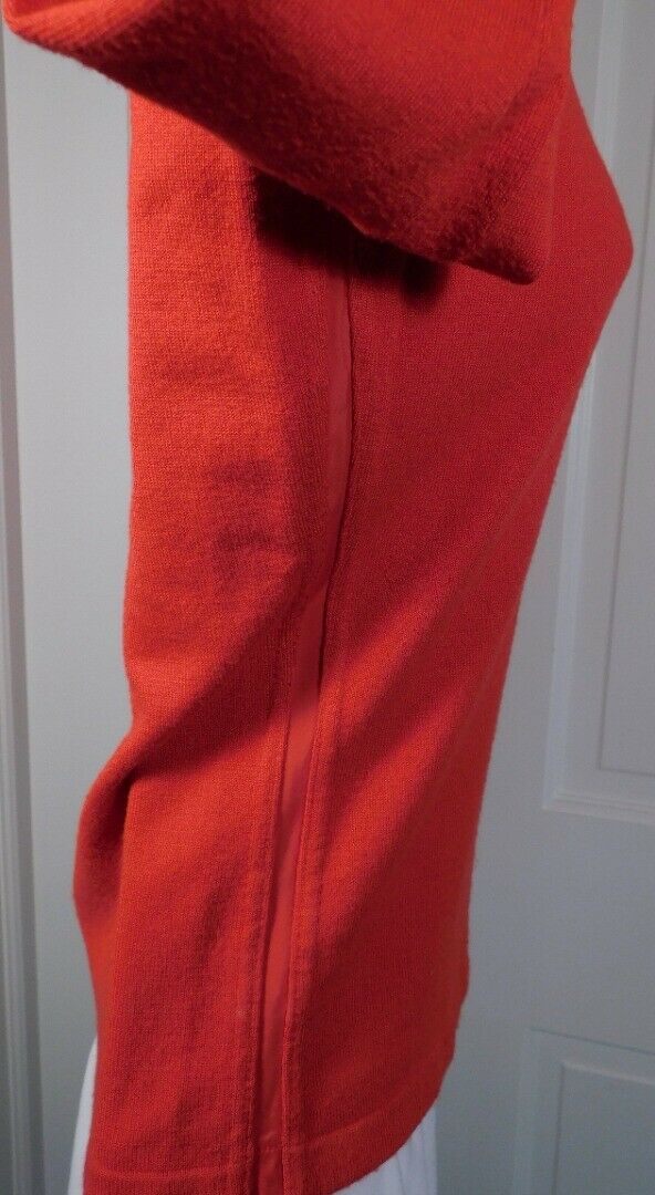 PER SE Women's Red Flat Knit Contrasting Panels Long Sleeve Sweater Sz XS - Image 5