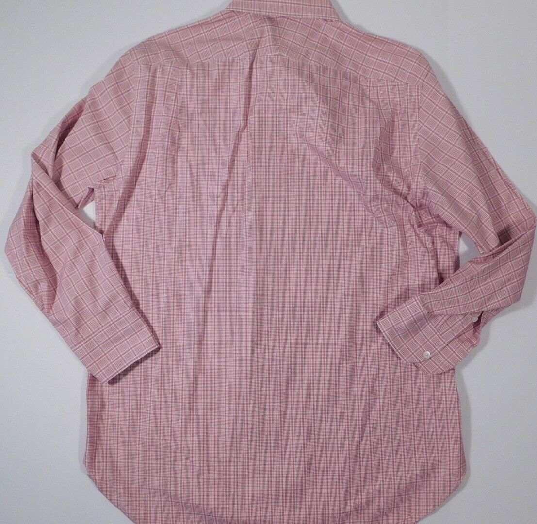 PINK by THOMAS PINK Men's Pink & White Plaid Cotton Dress Shirt Sz 17 1/2 - 44 - Image 6