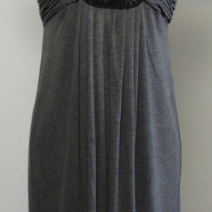 SHOSHANNA Charcoal Gray Jersey Knit Sleeveless Empire Waist Dress Sz 6