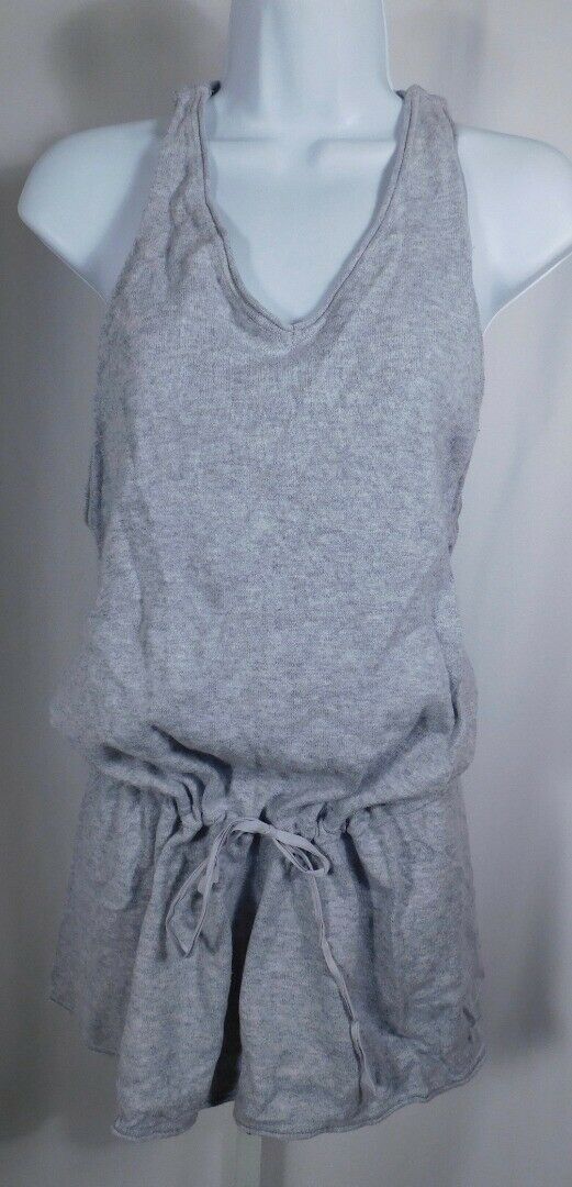 SWEATY BETTY Gray Racer Back Tie Waist Jersey Romper Sz M - Image 3