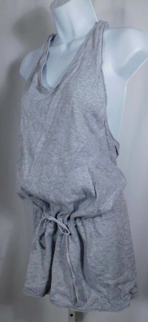 SWEATY BETTY Gray Racer Back Tie Waist Jersey Romper Sz M