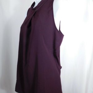THEORY NWT Women's Jasper Wine Sleeveless High Neck Talniza Blouse Sz M ($190)