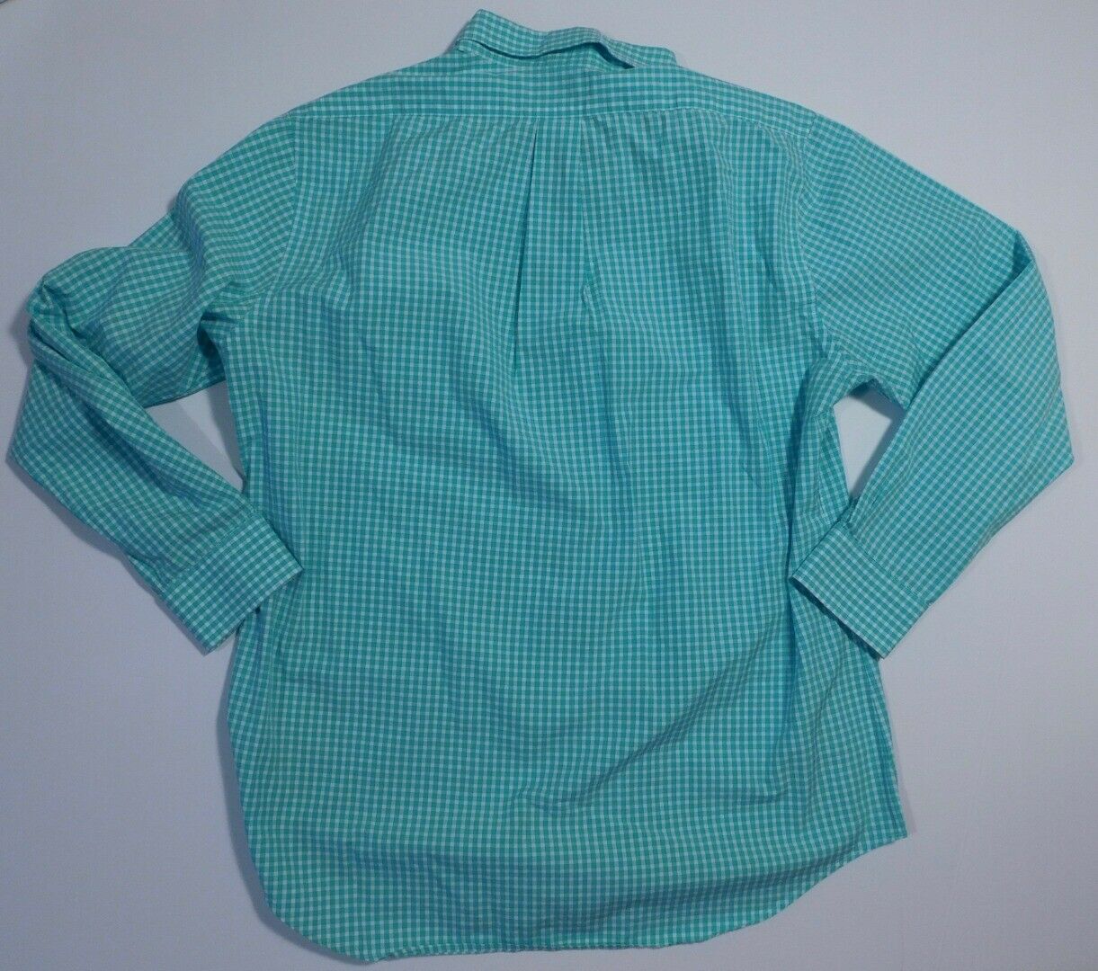 VINEYARD VINES Men's Green & White Check Button Down Classic Tucker Shirt Sz L - Image 4