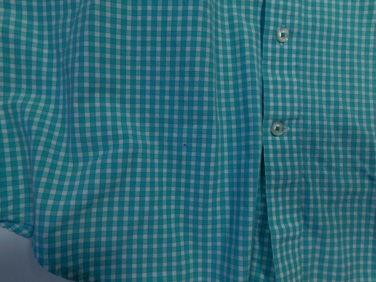 VINEYARD VINES Men's Green & White Check Button Down Classic Tucker Shirt Sz L - Image 5