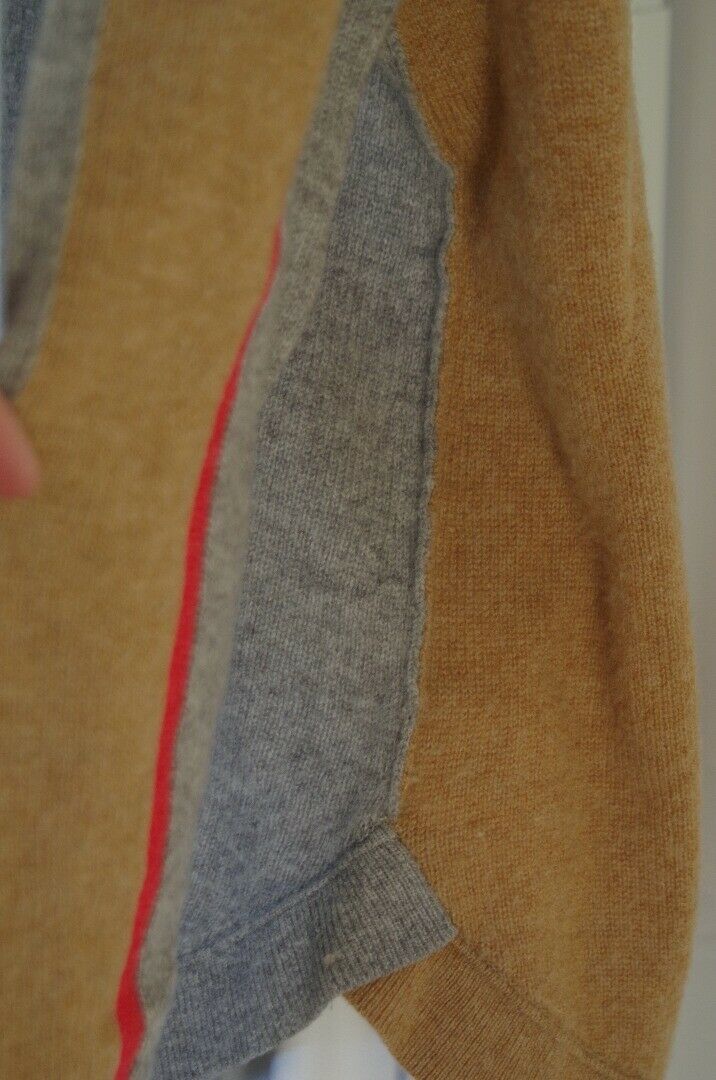 WHITE + WARREN Women's Gray Front Camel Back Cashmere Scoop Neck Sweater Sz M - Image 4