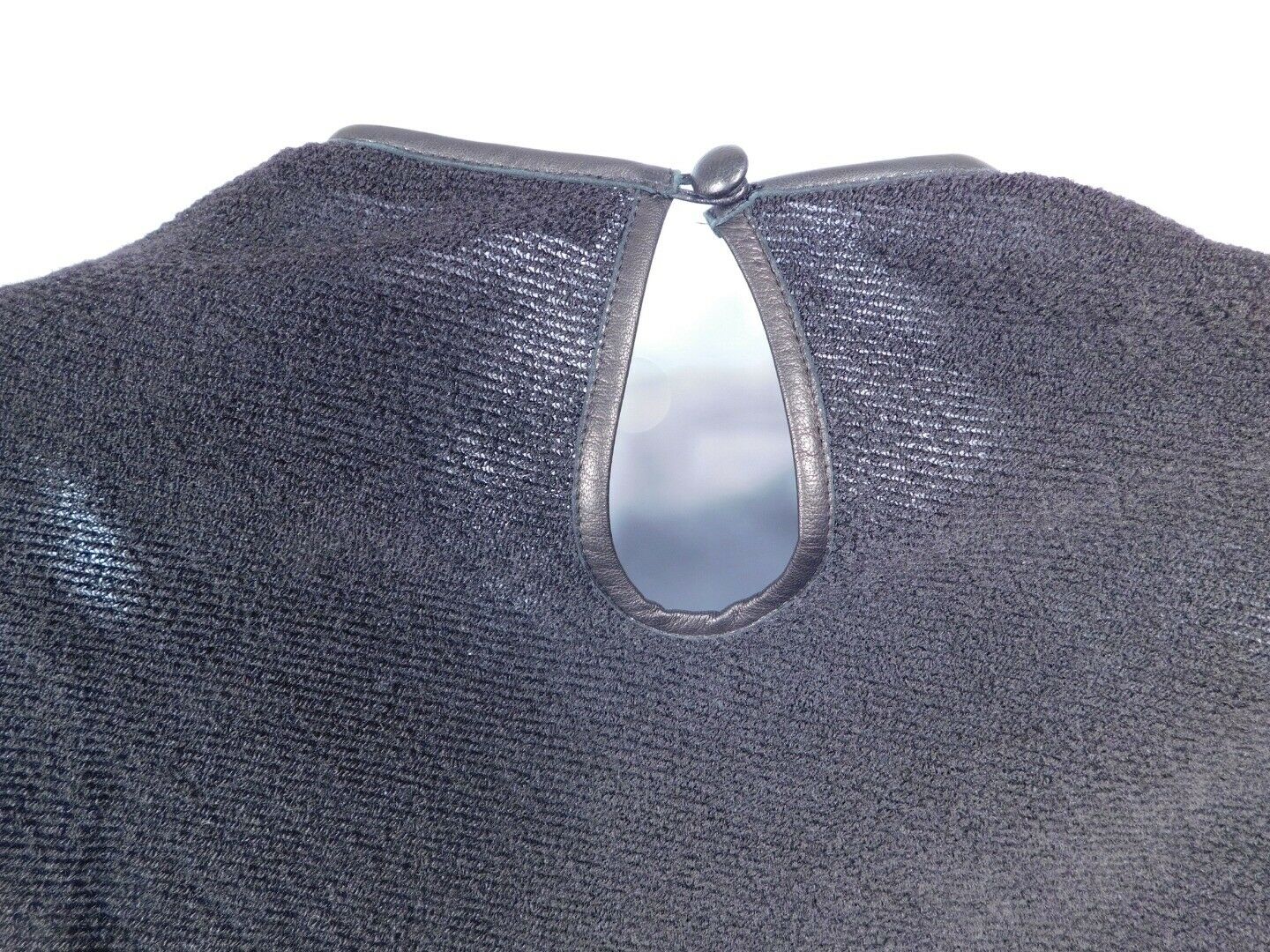 ALEXANDER WANG Black Wool Sleeveless Leather-Trimmed Dress Sz 4/S - Image 7