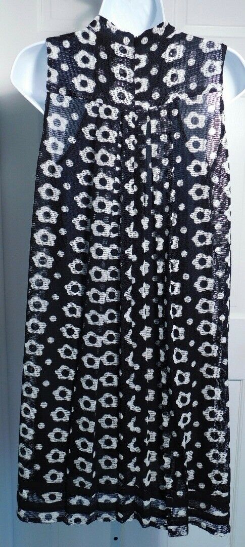ANTHROPOLOIE SACHIN BABI Pleated Black White Pop Art Marzena Swing Dress S 4 - Image 5