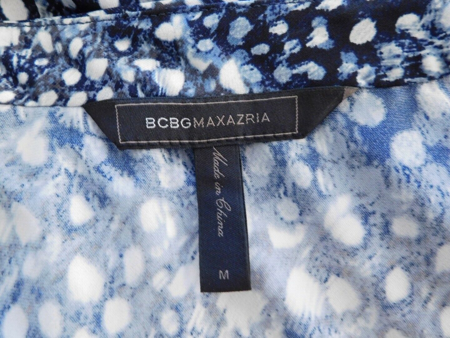 BCBG MAXAZRIA Blue Ellyette Feather Long Sleeve Wrap Dress Sz M ($298) - Image 6