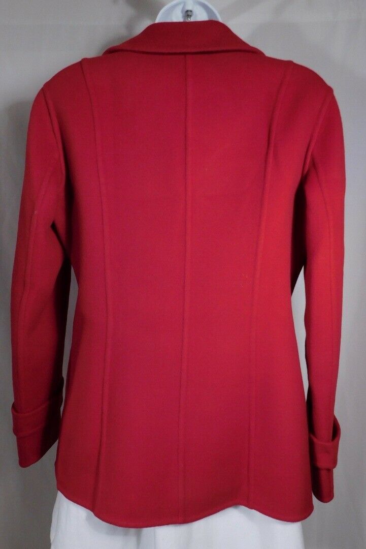 BURBERRY Women's Red Wool Double Breasted Car Coat Sz 8 - Image 6