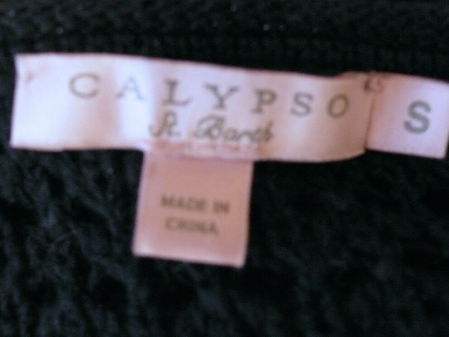 CALYPSO ST BARTH Women's Navy Blue Cotton Linen Crochet Pull On Sweater Sz S - Image 7