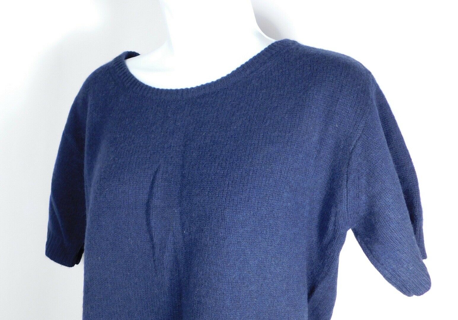 CALYPSO ST BARTH Women's Navy Blue Short Sleeve Cashmere Sweater Sz S - Image 4