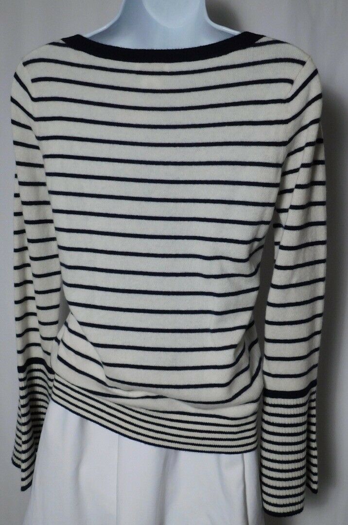 CLUB MONACO CASHMERE NWT Women's Ivory Navy Portuna Stripe Sweater Sz XS ($249) - Image 4