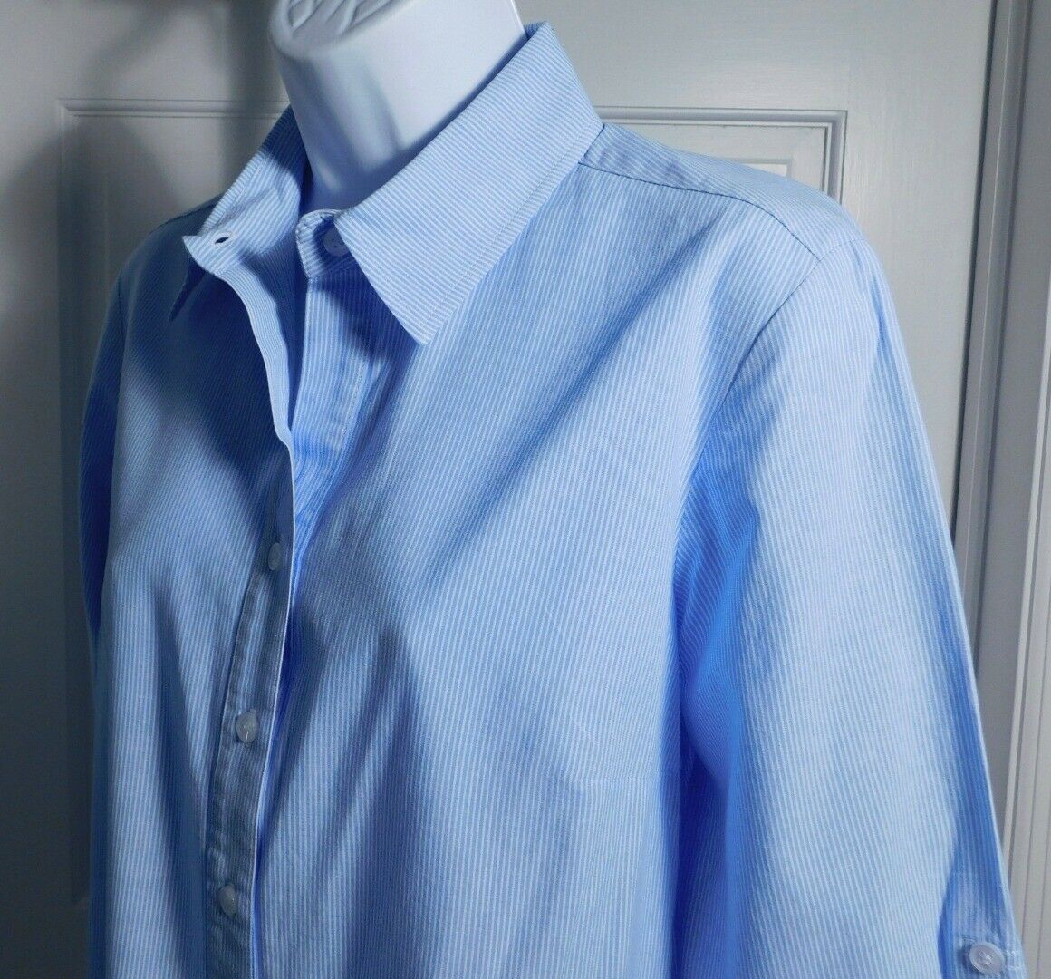 FINLEY Women's Blue White Striped Long Sleeve Tiered Jenna Shirt Dress Sz S $260 - Image 5