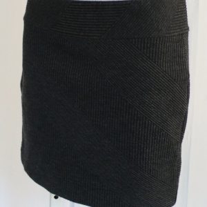 HI-LINE BY MADEWELL Charcoal Gray Ribbed Knit Straight Mini Skirt Sz XS