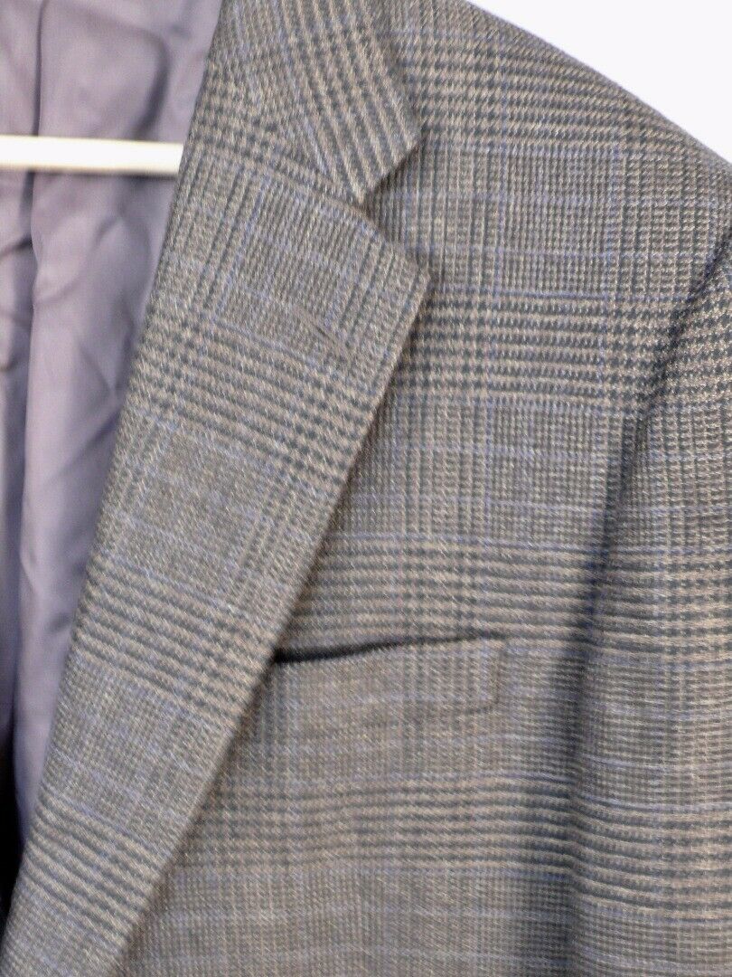 HICKEY FREEMAN Men's Brown Glen Plaid Wool 2 Button Sport Coat Blazer Sz 42L - Image 2