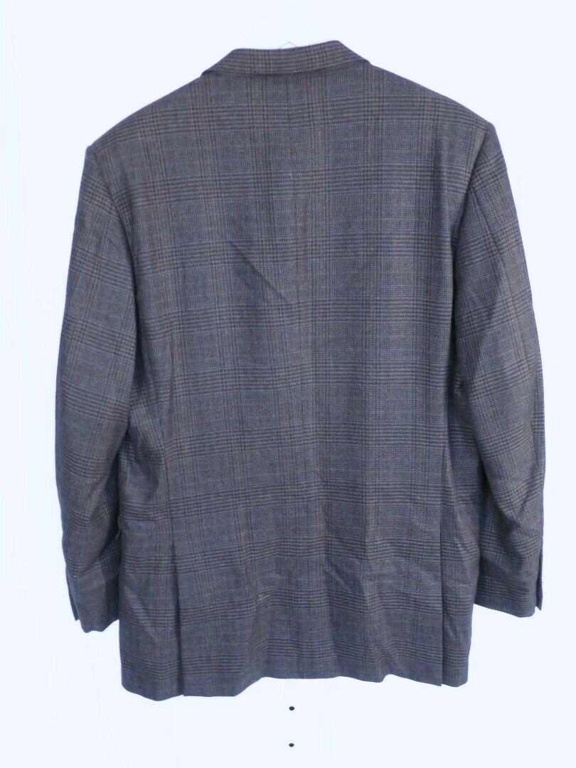 HICKEY FREEMAN Men's Brown Glen Plaid Wool 2 Button Sport Coat Blazer Sz 42L - Image 8
