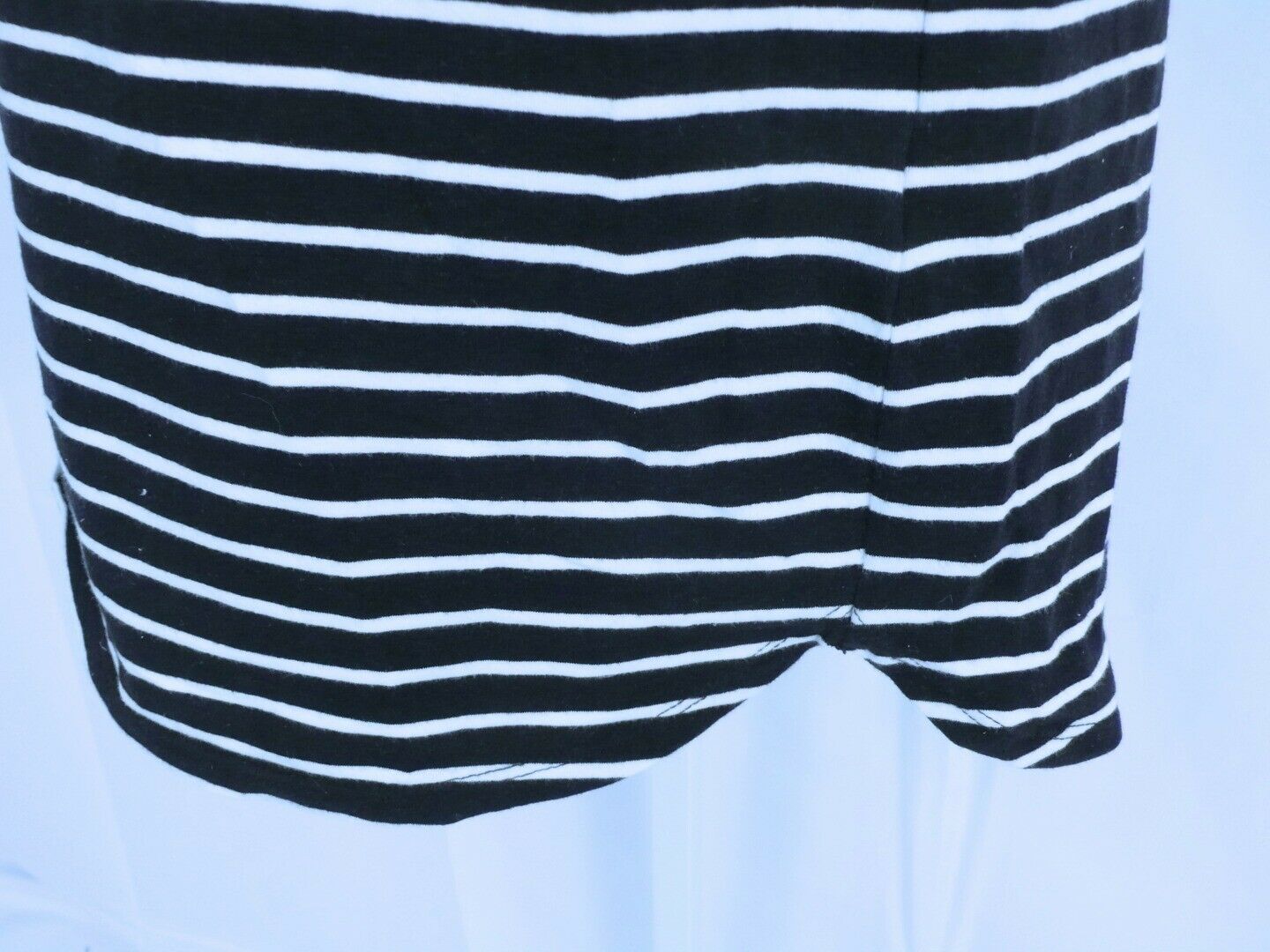 HOLLISTER Women's Black & White Striped Cotton Stretch Short Sleeve Dress Sz S - Image 4