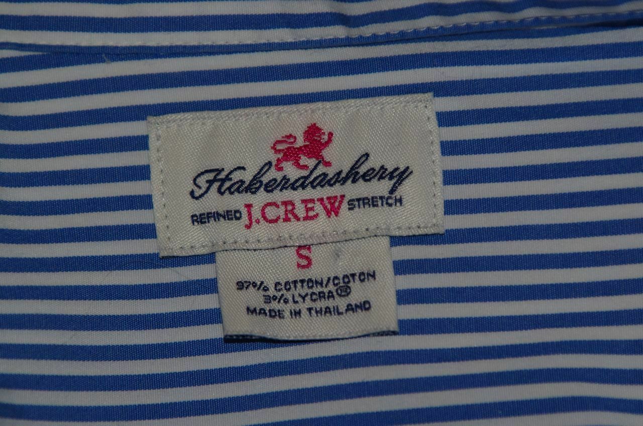 J CREW HABERDASHERY Women's Blue White Stripe Cotton Stretch Btn Frnt Shirt Sz S - Image 6