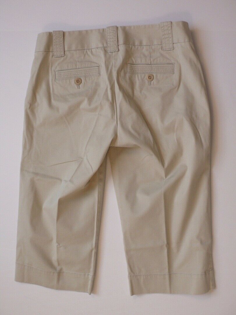 J CREW Women's Tan Cotton Stretch Chino Favorite Fit Flat Front Capri Pant Sz 6 - Image 6