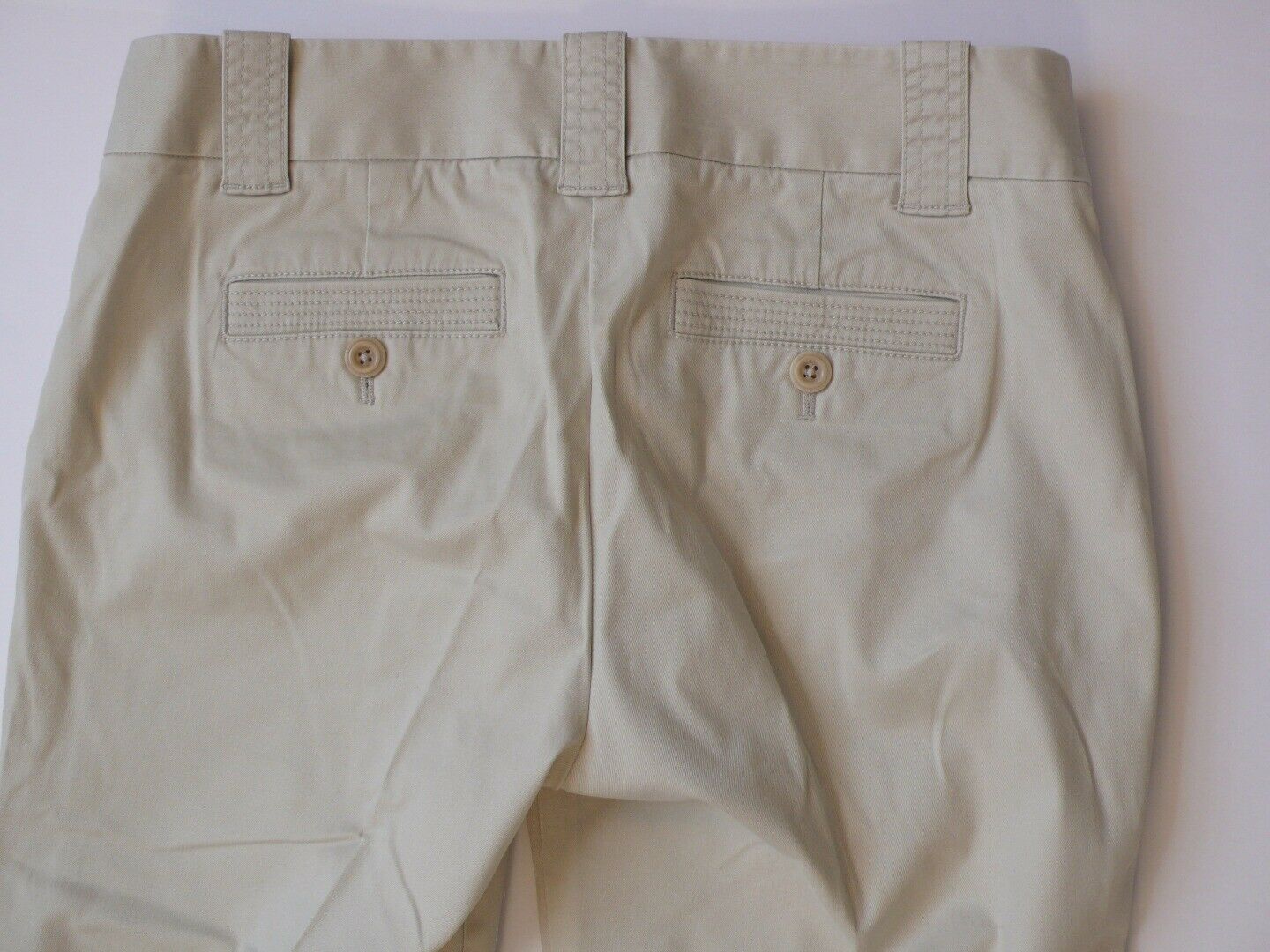 J CREW Women's Tan Cotton Stretch Chino Favorite Fit Flat Front Capri Pant Sz 6 - Image 7