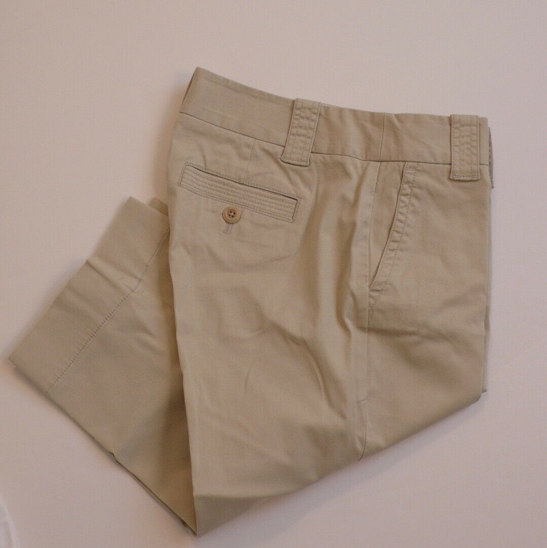 J CREW Women's Tan Cotton Stretch Chino Favorite Fit Flat Front Capri Pant Sz 6
