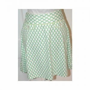 J. MCLAUGHLIN Green & White Lattice Print Stretch Skirt Sz 4