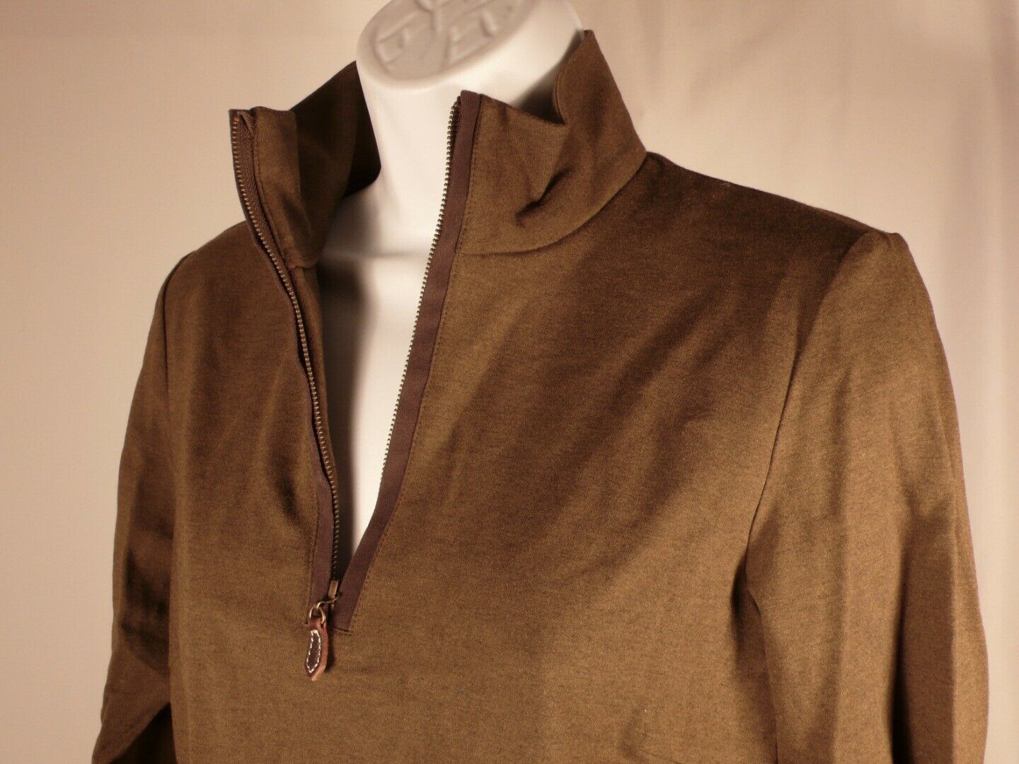 J MCLAUGHLIN Women's Olive Green Long Sleeve 1/4 Zip Knit Tunic Sz S - Image 5