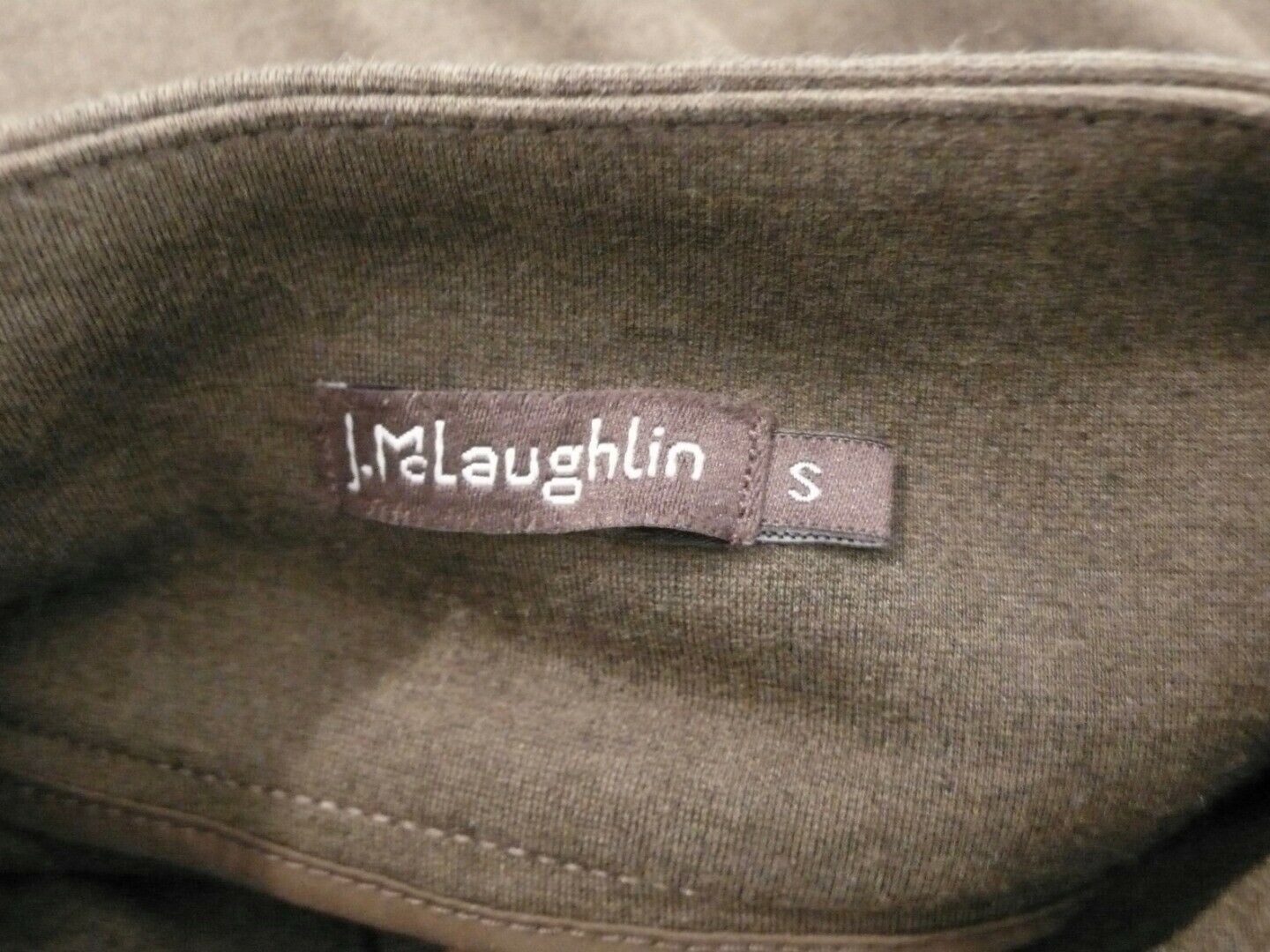 J MCLAUGHLIN Women's Olive Green Long Sleeve 1/4 Zip Knit Tunic Sz S - Image 7