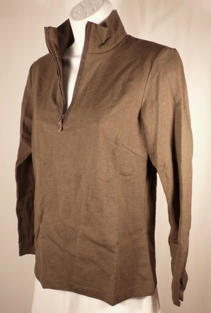 J MCLAUGHLIN Women's Olive Green Long Sleeve 1/4 Zip Knit Tunic Sz S
