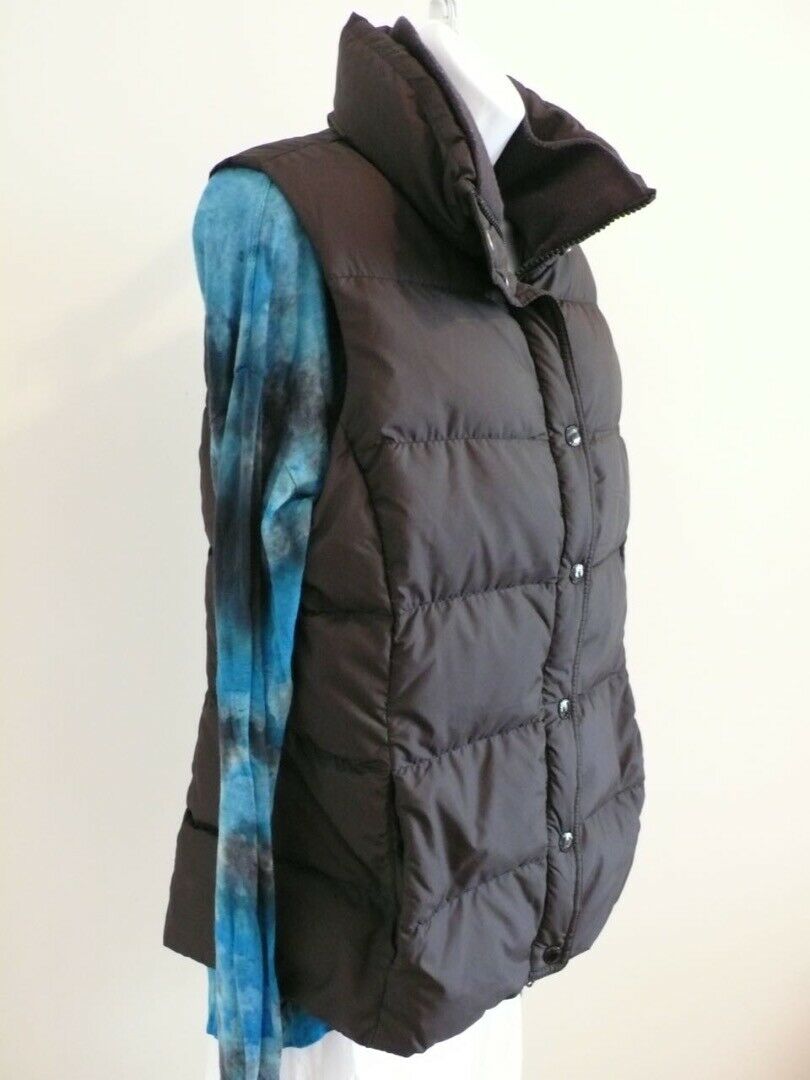 J.CREW Women's Black Zip Snap Front Puffer Vest Sz M - Image 3