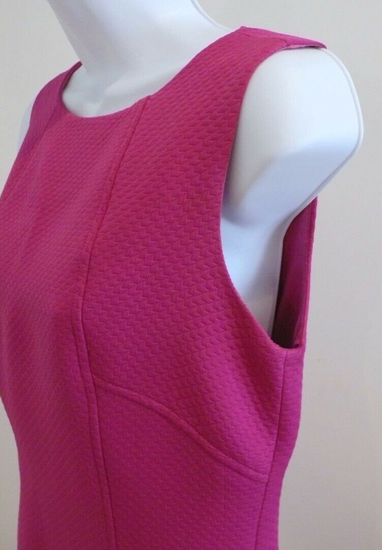 LOUBEN Pink Textured Sleeveless Sheath Dress Sz 2 - Image 5