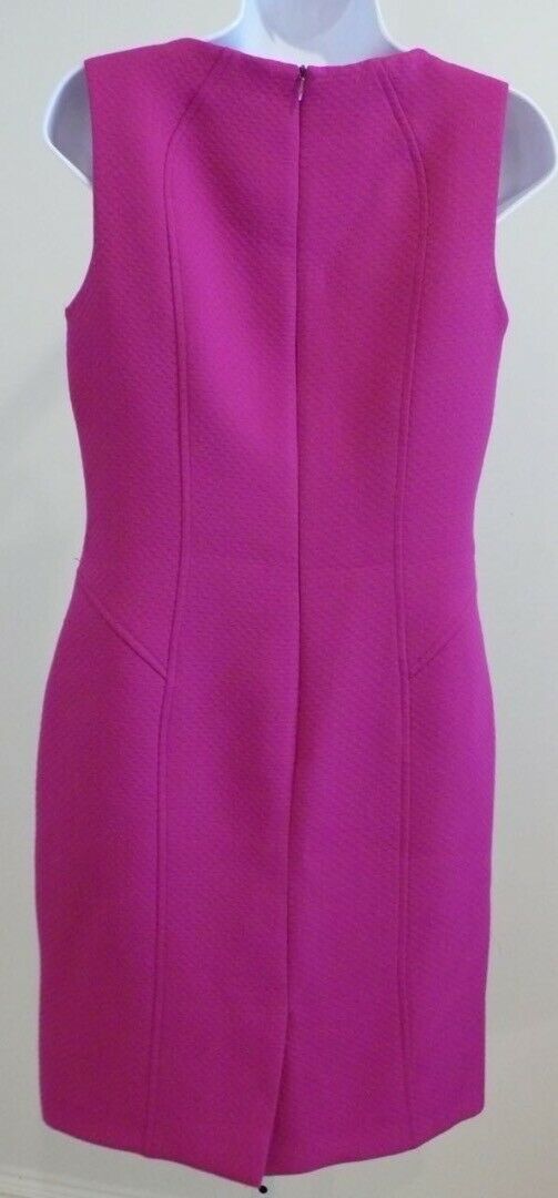 LOUBEN Pink Textured Sleeveless Sheath Dress Sz 2 - Image 9