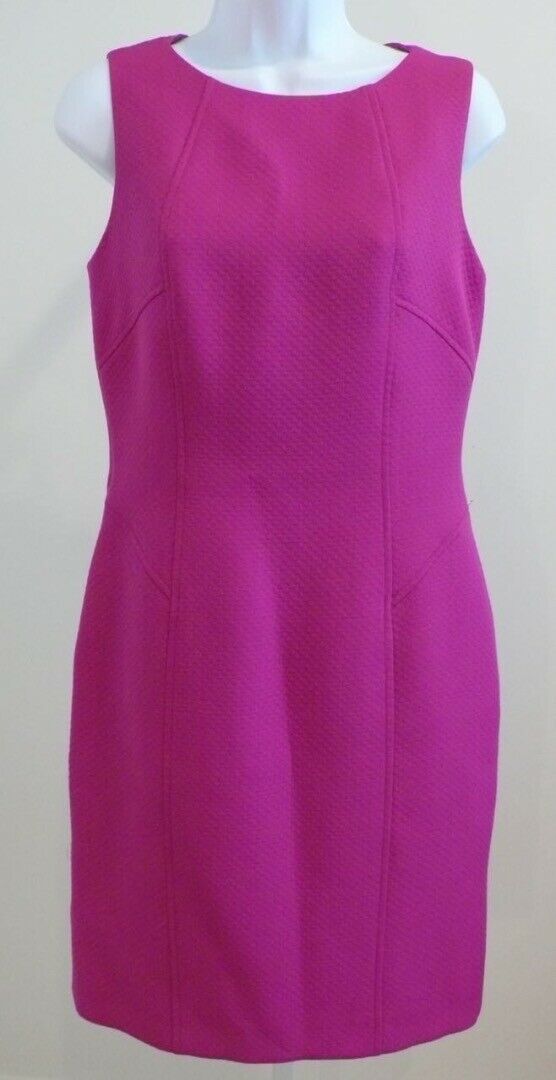 LOUBEN Pink Textured Sleeveless Sheath Dress Sz 2