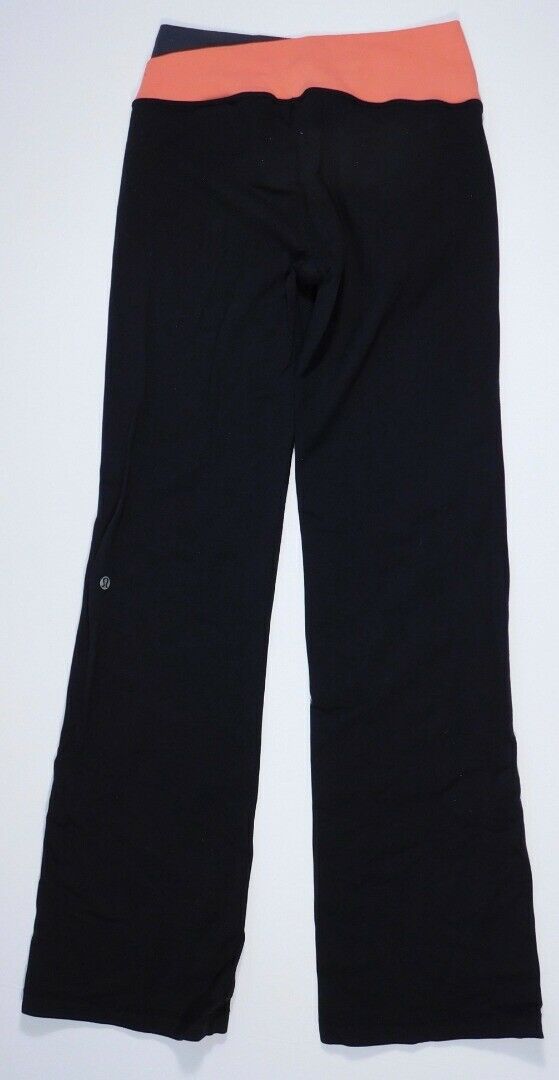 LULULEMON ATHLETICS Black W Orange Gray Waist Wide Leg Groove Pant Sz 6 - Image 6