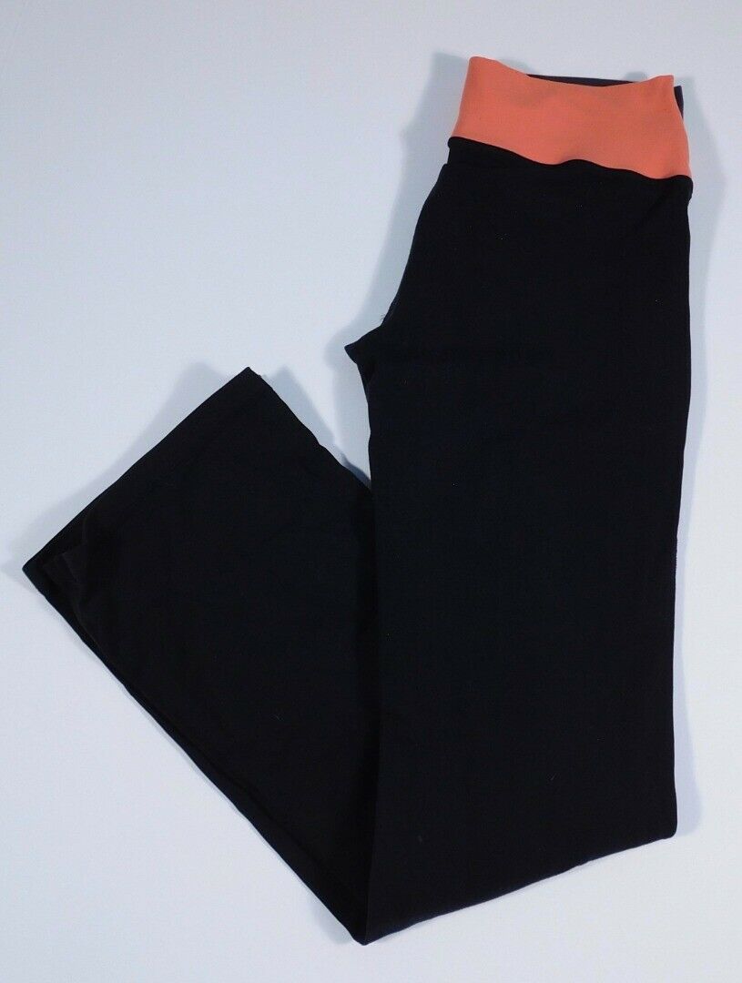 LULULEMON ATHLETICS Black W Orange Gray Waist Wide Leg Groove Pant Sz 6