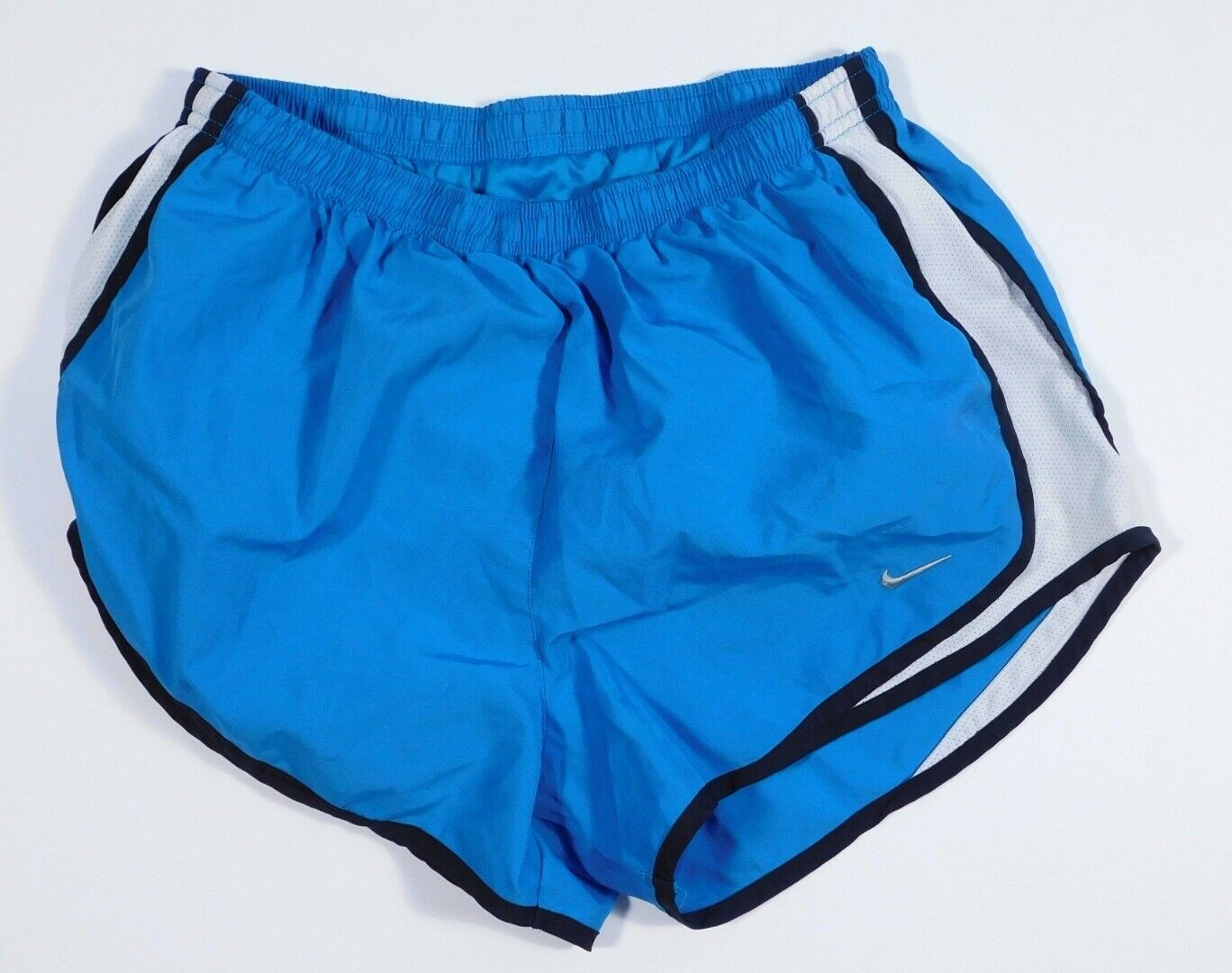NIKE Women's Dri-Fit Turquoise Blue W Black Trim White Accent Running Short Sz M