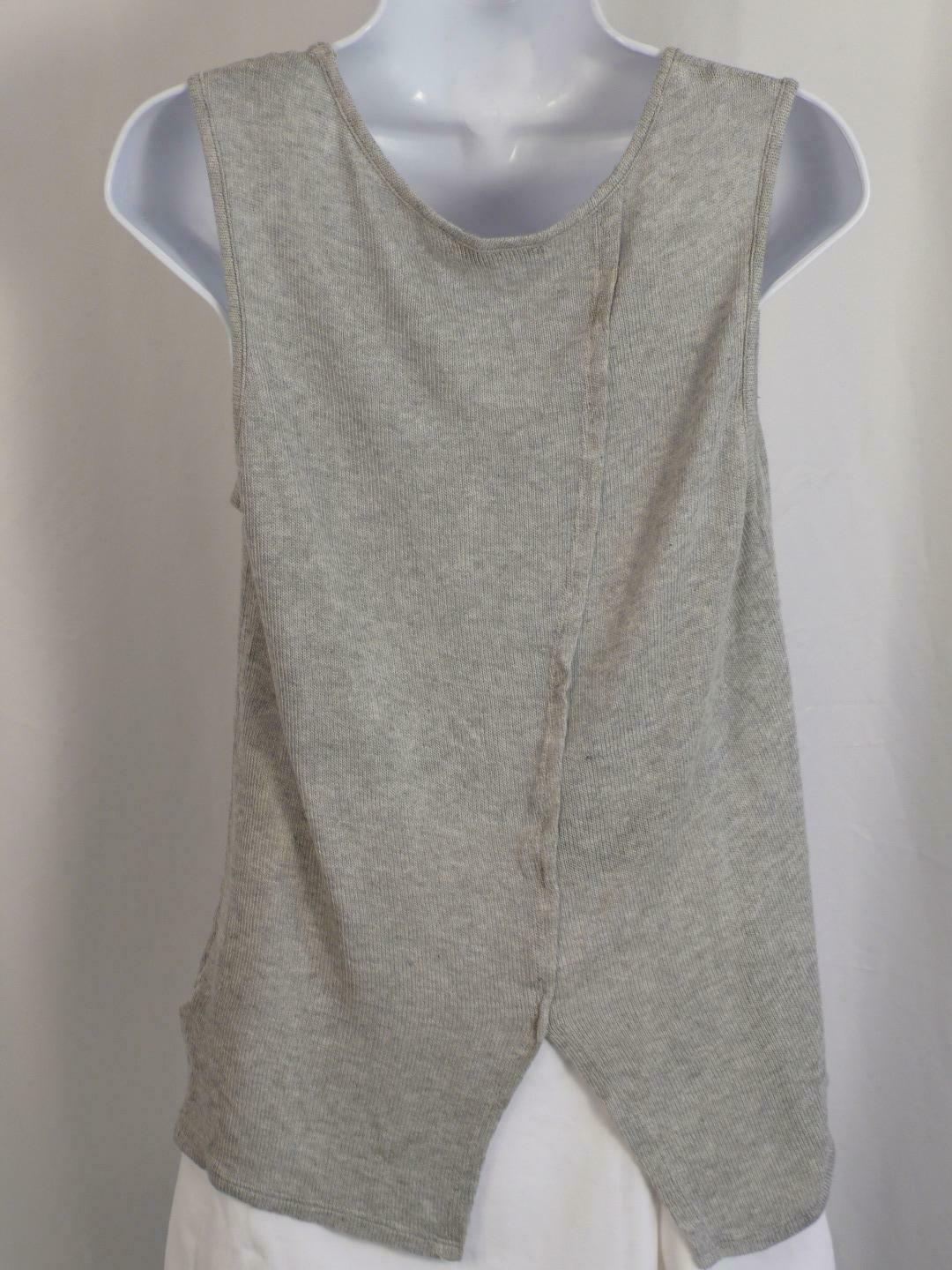RED HAUTE Women's Soft Gray W Black Silk Trim Sleeveless Sweater Sz S - Image 6
