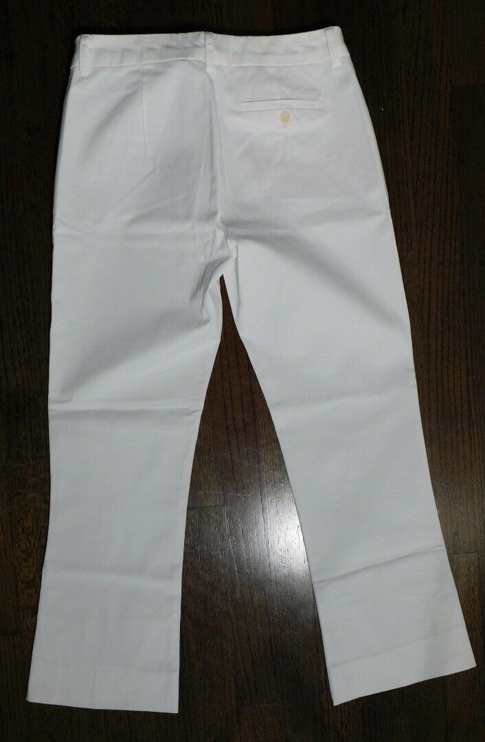 SPORTMAX Women's Ivory Flat Front Cropped Pant Sz 4 - Image 6