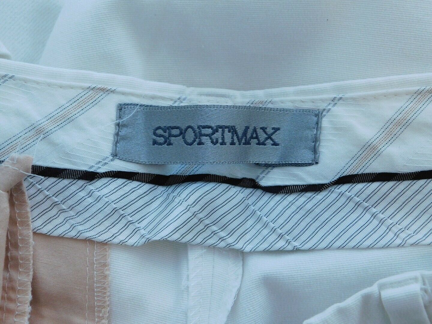 SPORTMAX Women's Ivory Flat Front Cropped Pant Sz 4 - Image 7