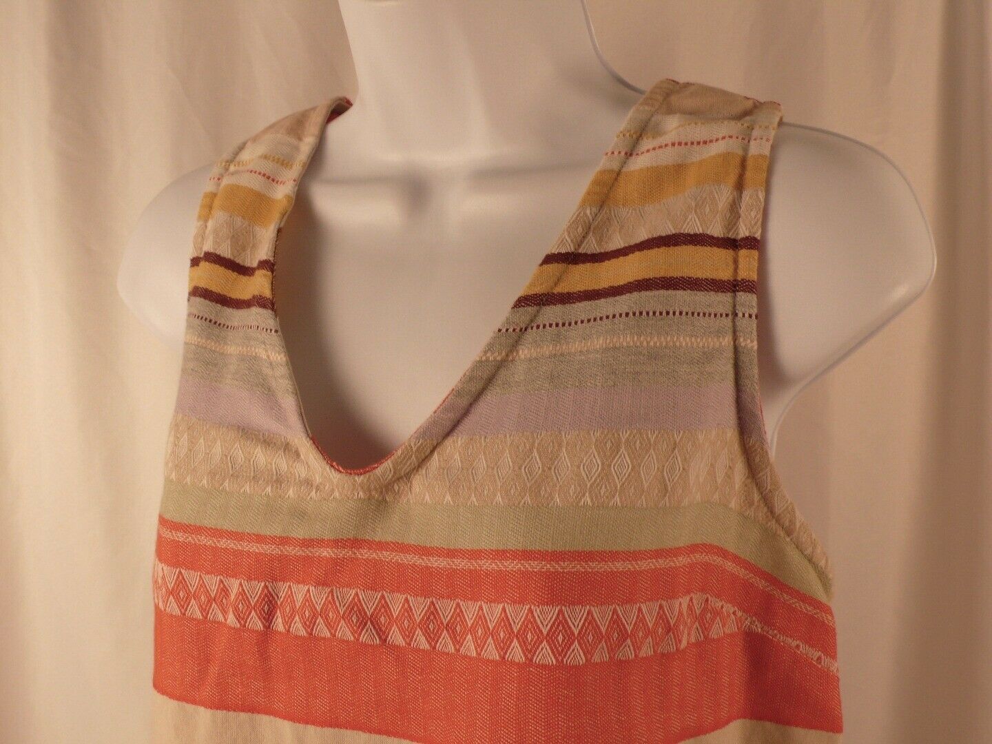 THE ODELLS BY ANTHROPOLOGIE Women's Striped Sleeveless Button Back Blouse Sz XS - Image 3