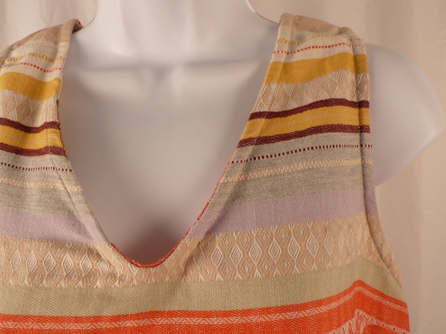 THE ODELLS BY ANTHROPOLOGIE Women's Striped Sleeveless Button Back Blouse Sz XS - Image 4